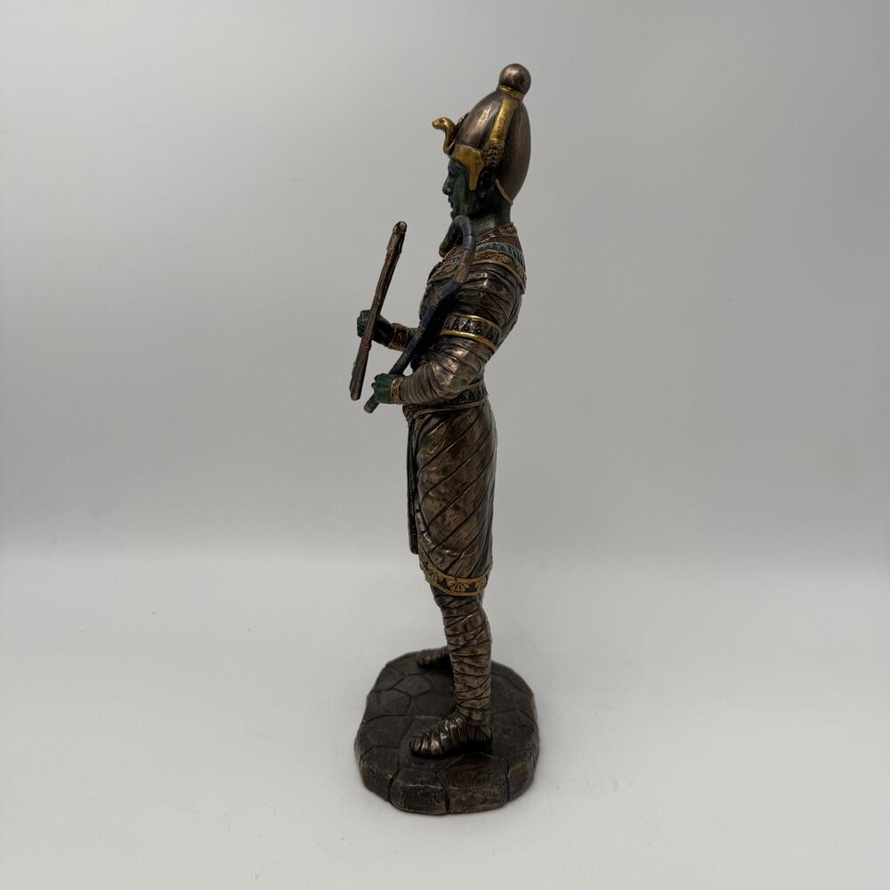 10 3/8 Egyptian Osiris God of Dead Afterlife Flail & Crook Statue Bronze Finish - Picture 4 of 6
